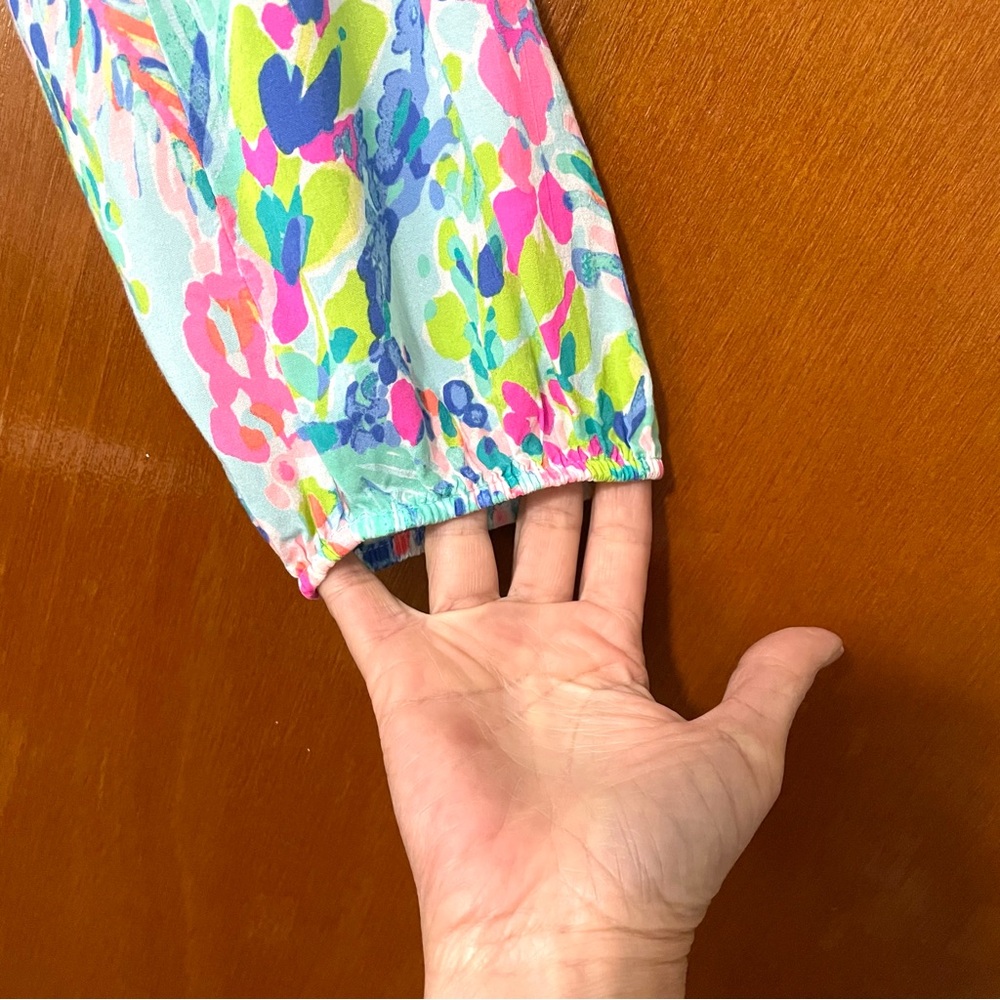 Lilly Pulitzer Martinique Blouse Catch The Wave Print - Picture 7 of 12